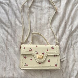 Refuge Cream Crossbody Bag with Cherry Design